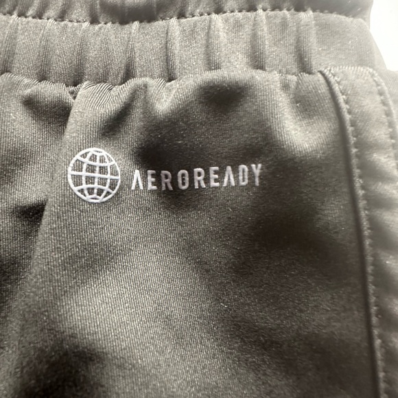 Adidas men’s black with black striped joggers. Size M - Picture 4 of 11